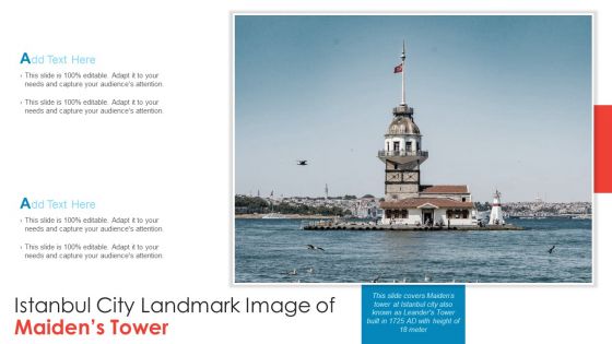 Istanbul City Landmark Image Of Maidens Tower PowerPoint Presentation PPT Template PDF