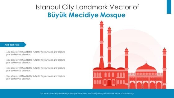 Istanbul City Landmark Vector Of Buyuk Mecidiye Mosque PowerPoint Presentation PPT Template PDF
