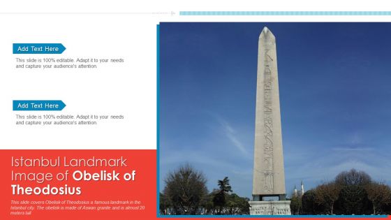 Istanbul Landmark Image Of Obelisk Of Theodosius PowerPoint Presentation PPT Template PDF