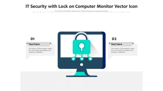 It Security With Lock On Computer Monitor Vector Icon Ppt PowerPoint Presentation Pictures Visual Aids PDF