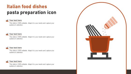 Italian Food Dishes Pasta Preparation Icon Structure PDF