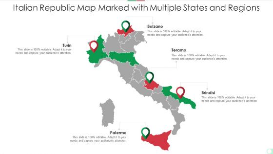 Italian Republic Map Marked With Multiple States And Regions Inspiration PDF