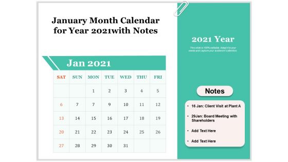 January Month Calendar For Year 2021With Notes Ppt PowerPoint Presentation Outline Structure PDF January Month Calendar For Year 2021With Notes Ppt PowerPoint Presentation Outline Structure PDF