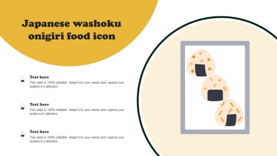 Japanese Washoku Onigiri Food Icon Infographics PDF