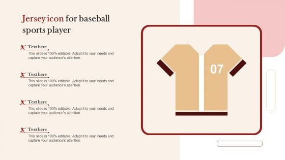 Jersey Icon For Baseball Sports Player Structure PDF