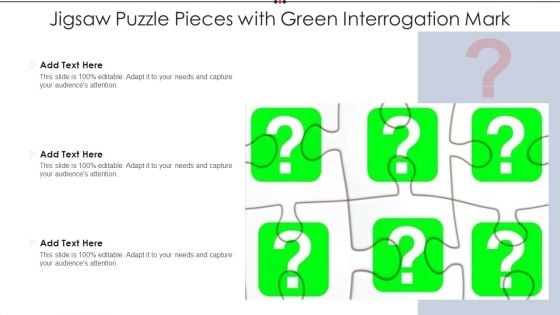 Jigsaw Puzzle Pieces With Green Interrogation Mark Brochure PDF