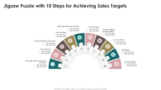 Jigsaw Puzzle With 10 Steps For Achieving Sales Targets Guidelines PDF