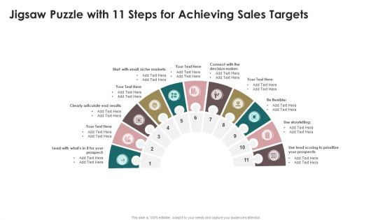 Jigsaw Puzzle With 11 Steps For Achieving Sales Targets Brochure PDF Jigsaw Puzzle With 11 Steps For Achieving Sales Targets Brochure PDF