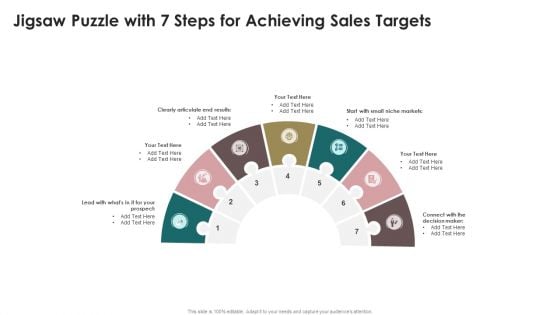 Jigsaw Puzzle With 7 Steps For Achieving Sales Targets Formats PDF