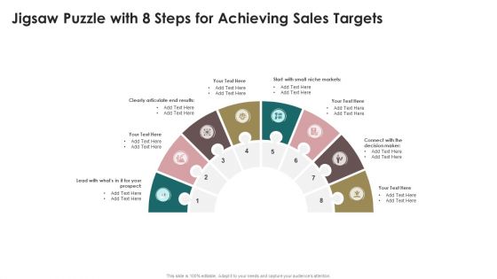 Jigsaw Puzzle With 8 Steps For Achieving Sales Targets Graphics PDF