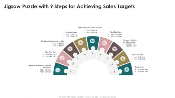 Jigsaw Puzzle With 9 Steps For Achieving Sales Targets Inspiration PDF