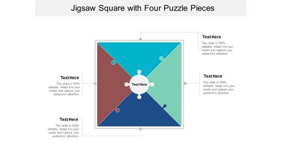 Jigsaw Square With Four Puzzle Pieces Ppt PowerPoint Presentation Layouts Themes