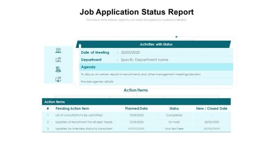Job Application Status Report Ppt PowerPoint Presentation Icon Model PDF