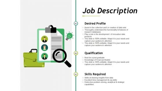 Job Description Ppt PowerPoint Presentation Pictures Infographics