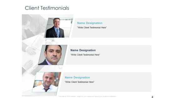 Job Estimate Client Testimonials Ppt Show Icon PDF