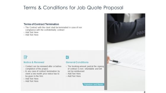 Job Estimate Terms And Conditions For Job Quote Proposal Ppt Styles Clipart Images PDF