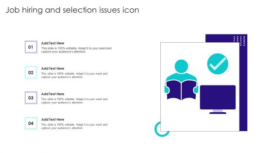 Job Hiring And Selection Issues Icon Graphics PDF