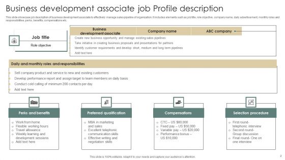 Job Profile Description Ppt PowerPoint Presentation Complete Deck With Slides