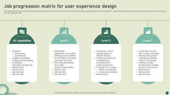 Job Progression Matrix For User Experience Design Introduction PDF