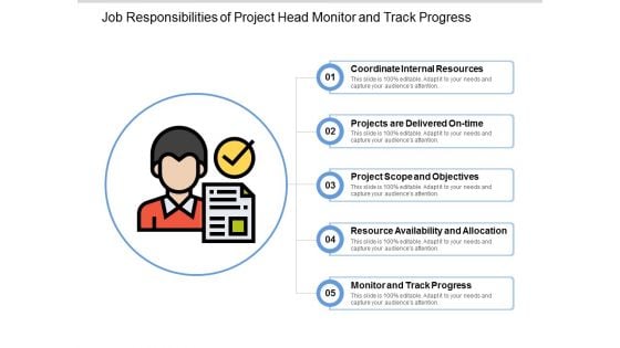 Job Responsibilities Of Project Head Monitor And Track Progress Ppt PowerPoint Presentation File Graphics Pictures Job Responsibilities Of Project Head Monitor And Track Progress Ppt PowerPoint Presentation File Graphics Pictures