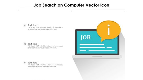 Job Search On Computer Vector Icon Ppt PowerPoint Presentation File Brochure PDF