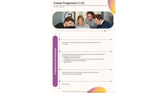 Job Vacancy Proposal Career Progression One Pager Sample Example Document