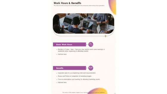 Job Vacancy Proposal Work Hours And Benefits One Pager Sample Example Document Job Vacancy Proposal Work Hours And Benefits One Pager Sample Example Document