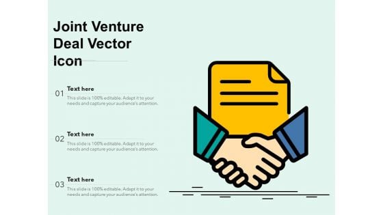 Joint Venture Deal Vector Icon Ppt PowerPoint Presentation Inspiration Show PDF