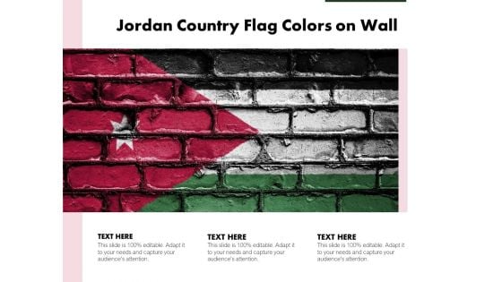Jordan Country Flag Colors On Wall Ppt PowerPoint Presentation Gallery Slideshow PDF