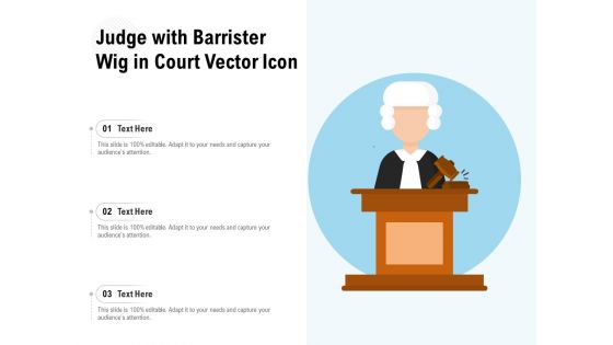 Judge With Barrister Wig In Court Vector Icon Ppt PowerPoint Presentation Gallery Deck PDF