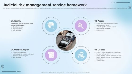 Judicial Risk Management Service Framework Ppt Layouts Styles PDF