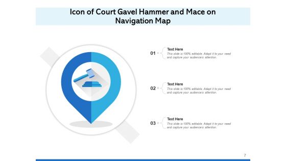Judiciary Icon Pillars Navigation Map Ppt PowerPoint Presentation Complete Deck