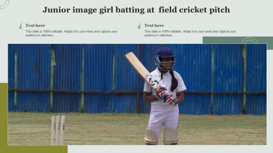 Junior Image Girl Batting At Field Cricket Pitch Themes PDF