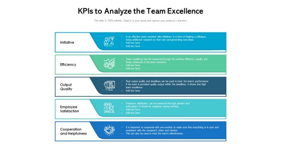 KPIs To Analyze The Team Excellence Ppt PowerPoint Presentation File Master Slide PDF