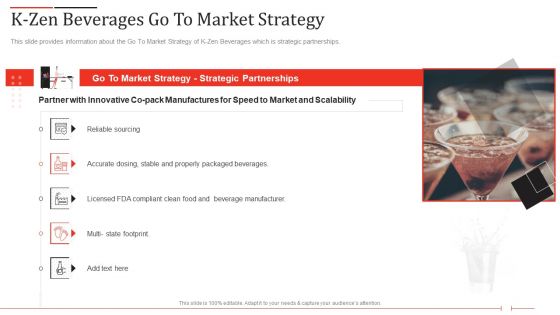 K Zen Drinks Capital Fundraising Elevator Pitch Deck K Zen Beverages Go To Market Strategy Demonstration PDF