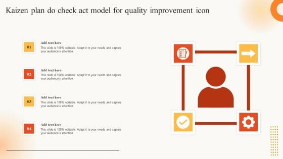 Kaizen Plan Do Check Act Model For Quality Improvement Icon Professional PDF