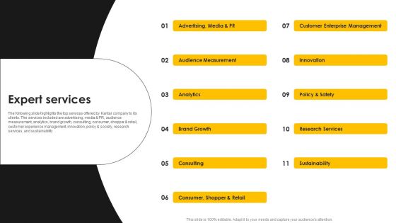 Kantar Consulting Company Outline Expert Services Sample PDF