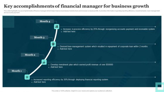 Key Accomplishments Of Financial Manager For Business Growth Diagrams PDF