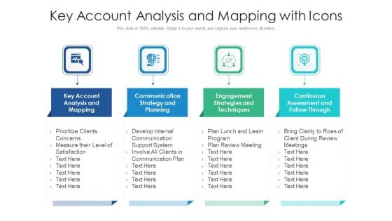 Key Account Analysis And Mapping With Icons Ppt PowerPoint Presentation Infographic Template Graphic Tips PDF