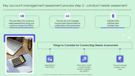 Key Account Management Assessment Process Step 5 Conduct Needs Assessment Slides PDF