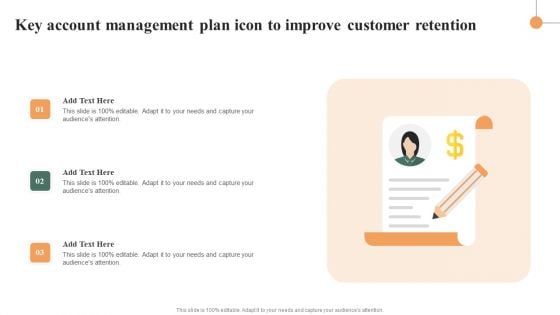 Key Account Management Plan Icon To Improve Customer Retention Ideas PDF