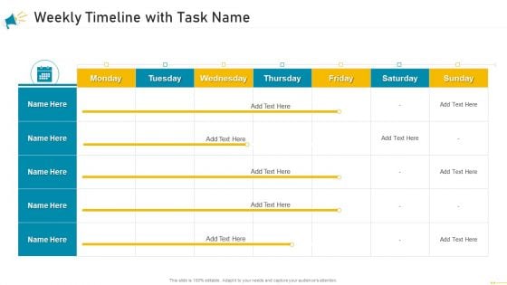 Key Account Marketing Approach Weekly Timeline With Task Name Rules PDF