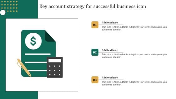 Key Account Strategy For Successful Business Icon Professional PDF