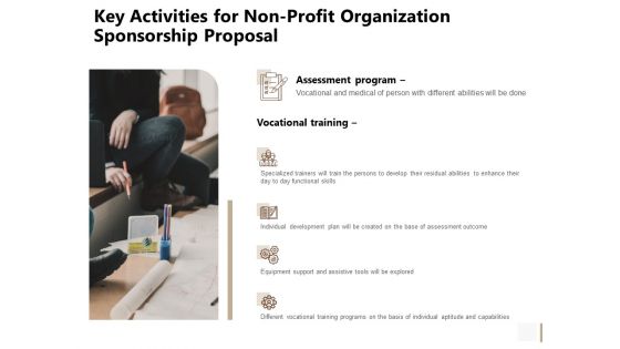 Key Activities For Non Profit Organization Sponsorship Proposal Done Microsoft PDF