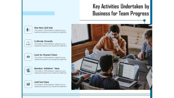 Key Activities Undertaken By Business For Team Progress Ppt PowerPoint Presentation Gallery Master Slide PDF