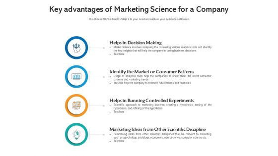 Key Advantages Of Marketing Science For A Company Ppt PowerPoint Presentation Gallery Slide PDF