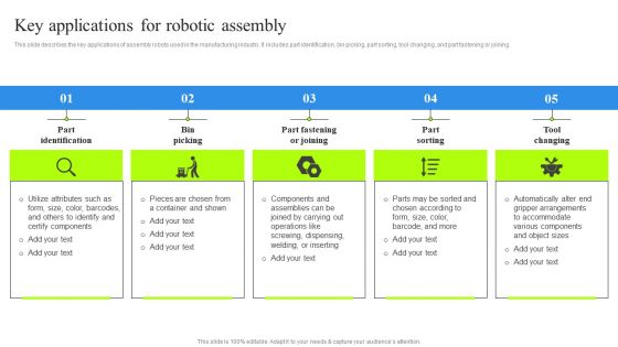 Key Applications For Robotic Assembly Themes PDF