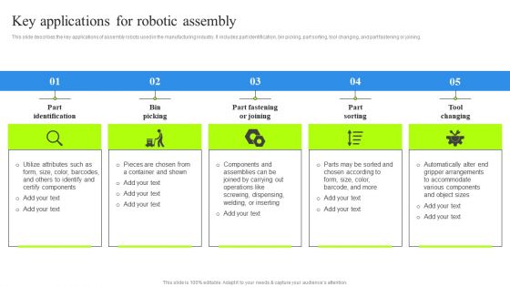 Key Applications For Robotic Assembly Themes PDF Key Applications For Robotic Assembly Themes PDF