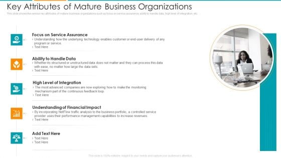 Key Attributes Of Mature Business Organizations Ppt Inspiration PDF