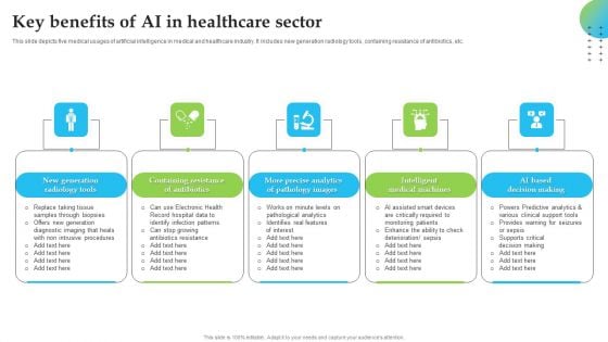 Key Benefits Of AI In Healthcare Sector Topics PDF